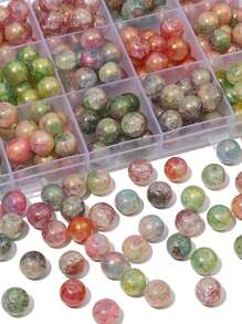 60入組10mm玻璃珠,彩色圓珠工藝散珠,適用於製作友誼手鍊、項鍊、耳環和節日裝飾 - 295 - 查看 6