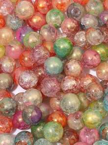 60入組10mm玻璃珠,彩色圓珠工藝散珠,適用於製作友誼手鍊、項鍊、耳環和節日裝飾 - 295 - 查看 3