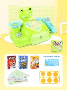Juguete De Juego De Rol De Caja Registradora Inteligente Estilo Dibujos Animados Para Niños - Verde - Ver 6