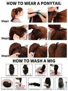 14in/18in/22in Synthetic Fiber Drawstring Ponytail Clip-On Wig, Suitable For Women To Wear On Christmas And Halloween - Coffee Brown - View 12