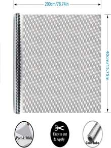 1 Roll Kitchen Oil Proof Stickers,Heat Resistant Aluminum Foil Wall Sticker, Sticky Back Plastic Roll Kitchen Worktop Covering Vinyl Self Adhesive Wallpaper - Multicolor - View 3