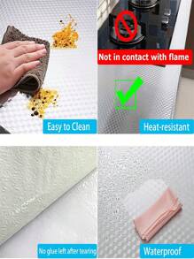 1 Roll Kitchen Oil Proof Stickers,Heat Resistant Aluminum Foil Wall Sticker, Sticky Back Plastic Roll Kitchen Worktop Covering Vinyl Self Adhesive Wallpaper - Multicolor - View 5