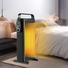 1500W Electric Space Heater Oil Filled Radiator Heater With Foldable Rack - Black - View 2