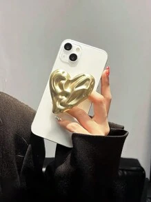 金色心形花朵可摺疊手機支架 - 彩色 - 查看 2