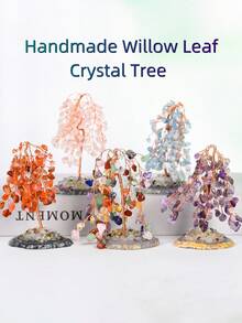 1 Cây pha lê lá liễu thạch anh tím thủ công - Trang trí đá quý tự nhiên cho gia đình và văn phòng - Trang trí và quà tặng cây may mắn - cây pha lê - Xem 1