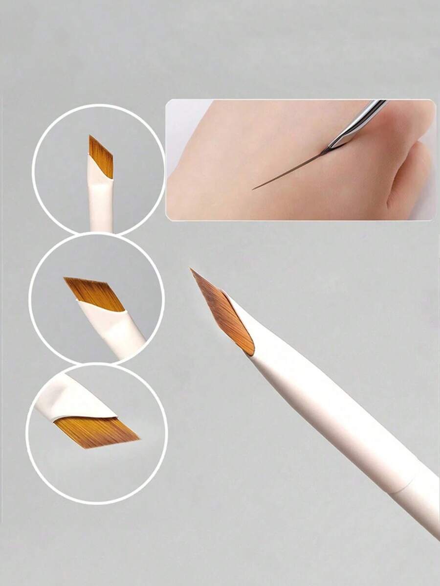 1 cọ trang điểm đầu vát siêu mảnh, cọ kẻ lông mày góc phẳng, cọ tạo chi tiết chính xác cho trang điểm mắt và dưới mắt, cọ kẻ lông mày, cọ tán phấn mắt, cọ chải mi, cọ chải mi, quà tặng. - trắng - Xem 1