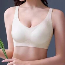 少女款無痕無鋼圈無肩帶無縫內衣，柔軟支撐且不顯痕跡 - 白色 - 查看 1
