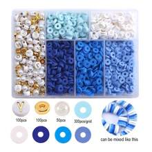 1 盒 6 毫米聚合物黏土珠套件扁平圓形間隔珠套件帶字母珠珍珠手鍊項鍊製作珠寶 Diy 製作套件生日聖誕派對禮物 - 彩色 - 查看 9