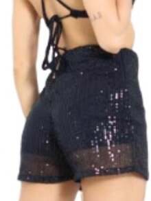 Short Feminino Paete Com Forro E Zipper Luz - Preto - Visão 2