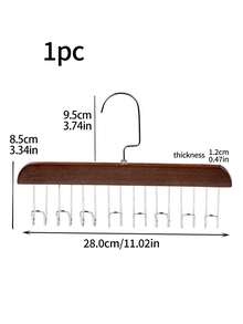 1 件 8 鉤多功能木衣架,適用於衣服、領帶、皮帶、圍巾、胸罩,非常適合宿舍裝飾和晾衣 - 棕色 - 查看 2