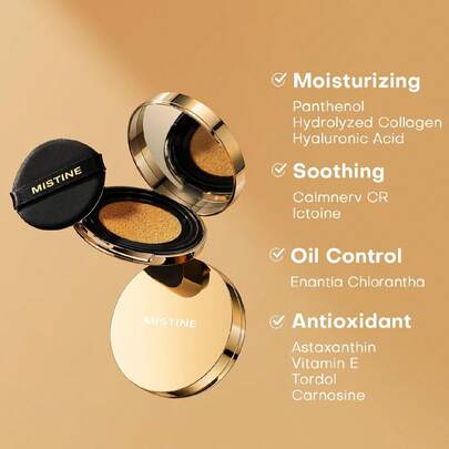 MISTINE 4克气垫粉底液，完美遮瑕，轻盈哑光妆效，持久控油，75%精华气垫，专为油性肌肤设计