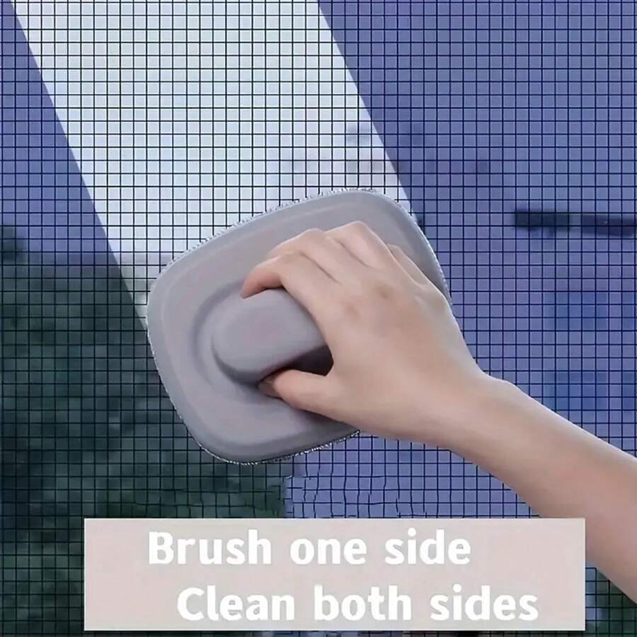 1個手持式窗戶清潔刷,可乾濕兩用,可拆卸方便清洗,可洗的 - 灰色 - 查看 1