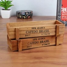 1 個木質收納盒 - 復古色 - 查看 2