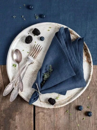 6/12pcs Vintage American Style Solid Color Simple Wrinkle-Resistant Soft Absorbent Hotel/Restaurant/Home/Party Decorative Table Napkins, Dish Towels, Cocktail Napkins