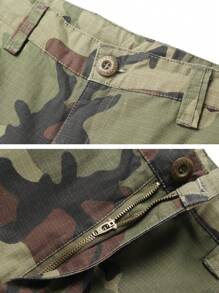 TRGPSG Men's Ripstop Wild Cargo Pants, Relaxed Fit Hiking Pants, Camo Combat Casual Work Pants With 8 Pockets(No Belt) - C29迷彩 - 查看 3