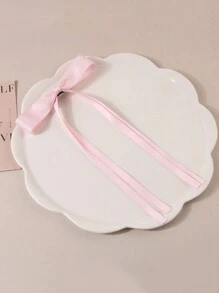 1pc Sweet Ribbon Bow Hair Clip (Gift For Girlfriend On Valentine's Day) - Pink - View 1
