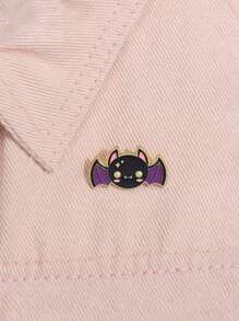 1pc Cute Bat Shaped Brooch Cartoon Animal Badge For Clothes, Backpack Decoration, Fashion Jewelry For Men And Women Daily Wear