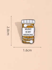 1個有創意的音樂胸針系列為朋友頭戴式耳機cd音符圓形徽章音樂是我的良藥琺瑯針袋珠寶禮物 - 彩色 - 查看 5