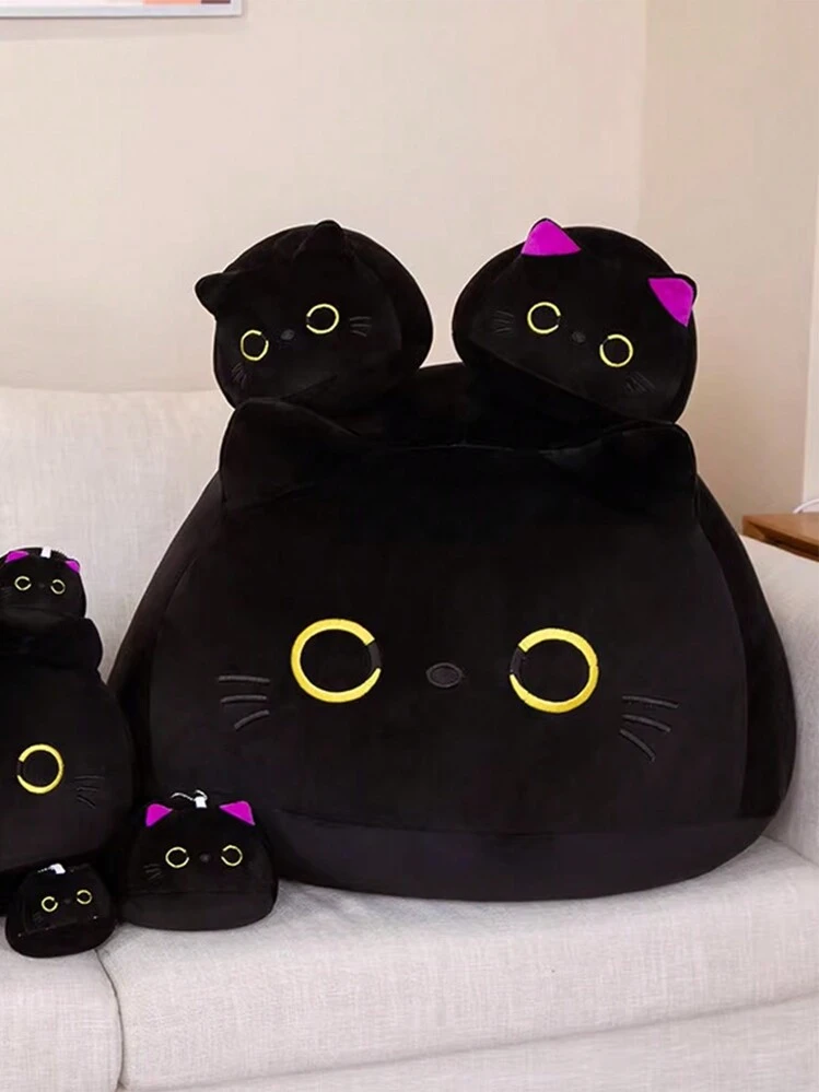 ぬいぐるみ 黒猫 子猫 カワイイ ふわふわ 枕付き | SHEIN JAPAN