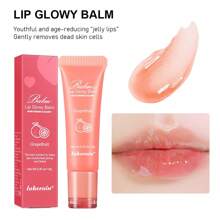 保濕唇彩霜,極致滋養的滋潤唇膏,修復乾裂雙唇的潤唇霜面膜,晝夜護唇療法,光澤柔滑的唇油凝膏-可選擇草莓、桃子、葡萄、西柚口味