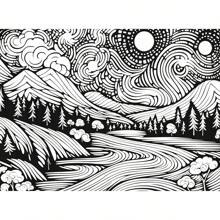 Adult Coloring Book With 32 Pages Van Gogh Style Starry Night Coloring Patterns , Art Supplies For Stress Relief , Relaxing , Reflecting And Decompressing - Ideal Christmas Gift For Men , Women And Teens Back To School,Mother's Day,Mom's Gift,Back To School,School Supplies