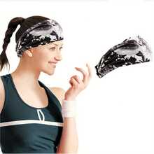 Boho Printed Headband For Women - Elastic Hairband For Yoga, Fitness, And Running - Stylish And Comfortable Hair Accessory - Army Green - View 7