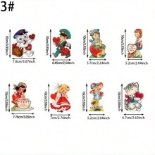 8入組復古情人節創意裝飾掛件,派對現場掛飾