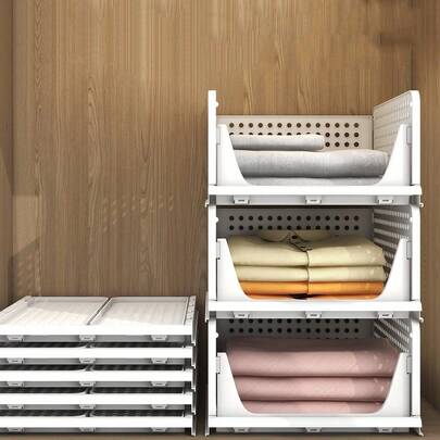 1 件可堆叠塑料储物篮，带可折叠衣服整理盒和抽屉架整理器，适用于衣柜、橱柜、厨房、浴室、办公室装饰装饰节日装饰房间装饰家居装饰卧室装饰连衣裙裤子鞋子牛仔裤靴子裙子卧室、整理器、整理器、家庭储物、女式白色 T 恤、女式黑色裤子、女士冬装、连衣裙、女士冬装、优雅女装、女士白衬衫、长袖、女士白色连体裤、女士春季连衣裙、女士春季服装、春季、春季服装、极简主义、夏季上衣