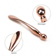 2 Pcs/Set 2 In 1 Facial Eye Massage Stick Metal Eye Cream Applicator Massage Tool Rose Gold,Beauty,Skin Care Products,Spa,Self Care,Skin Care Tools,Face Care,Esthetician Supplies,Massage,Face Massage Tool,Face Roller - Rose Gold - View 8