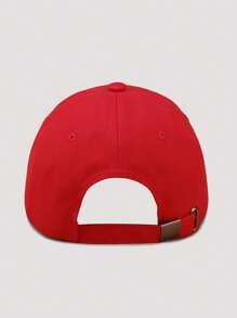 1pc Men's Casual Adjustable Baseball Cap With Letter Pattern Printing Suitable For Daily Wear - Red - View 3