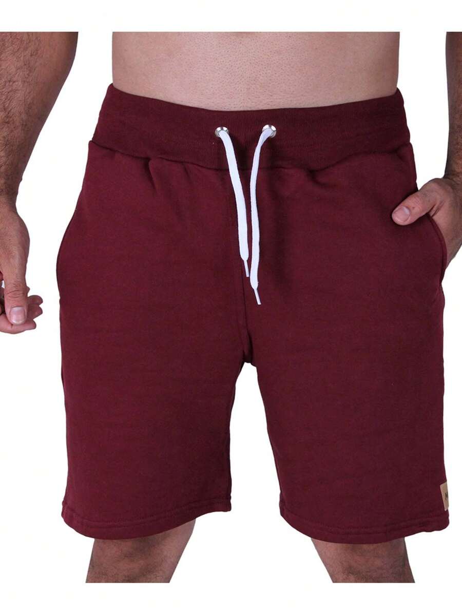 Men Shorts - 酒紅色 - 查看 1