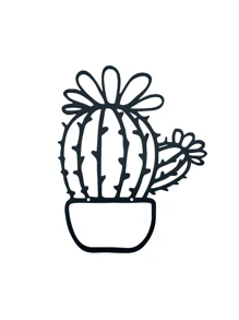 5 件 25 厘米黑铁镂空仙人掌盆栽剪影墙面艺术装饰挂饰适用于家庭、卧室、楼梯、家居装饰、房间装饰、墙面装饰 - 黑色 - 查看 4