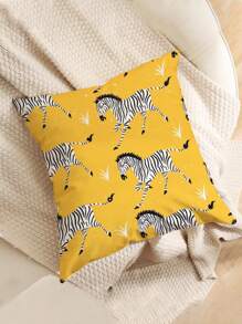 1pc Zebra Print Cushion Cover, Modern Pillow Case, Single-Sided Printed, Not Including Pillow Core, For Sofa, Home Decorative Pillow Cover