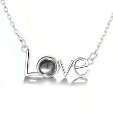1 Stück Projektions-Halskette "Ich liebe dich in 100 Sprachen" Anhänger Schmuck für Liebhaber, Freundin, Paar, romantische, süße Accessoires, Muttertag, Valentinstag Geschenk (ohne Geschenkbox), Mama, Mutter, Muttertag, Geschenk