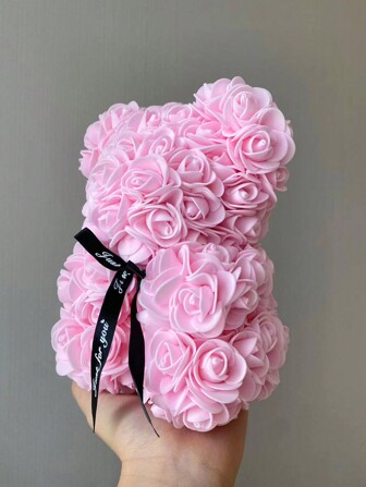 1 件人造永生玫瑰泰迪熊礼物，手工制作的可爱玫瑰熊用于家居装饰，永恒浪漫的特别礼物，适合情人节、母亲节、父亲节、儿童节、生日、婚礼季、周年纪念日，泡沫花熊用于节日装饰、节日和派对装饰，创意设计艺术装饰用于庆祝活动、家居装饰、增强幸福感、卧室装饰、浴室装饰、房间装饰用品、办公室装饰、学校装饰、各种颜色和尺寸可供选择、情人节、礼物