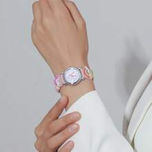 兒童手錶,可愛獨角獸圖案石英手錶,彩虹色運動錶帶,適合男孩和女孩 - 粉色 - 查看 5