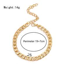 1 Piece Of Punk Hip-Hop Minimalist Design, Pure Pigment Chain, Exaggerated Thick Chain, Versatile Geometric Chain Bracelet, Same Style For Men And Women, Suitable For Daily Wear - Men's Chain Bracelet - View 3