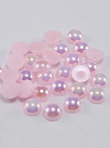 2/3/4/5/6/8/10/12毫米半圓平底AB色仿珍珠丙烯酸樹脂半插著底仿珍珠DIY手機裝飾，美甲配件 - 淺粉紅色 - 查看 6