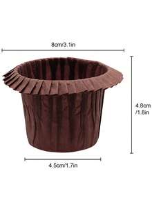 30 件草帽紙杯蛋糕內襯、鬆餅包裝紙、烘焙模具 - 棕色 - 查看 2