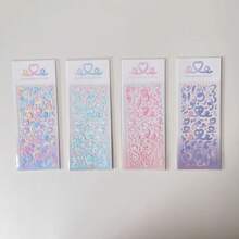 1set/4pcs Heart Shaped Ribbon Gauze Stickers For Diy Crafts Back To School - Apricot - View 1