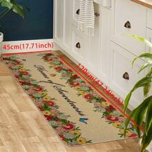 1pc Floral Printed Linen Kitchen Mat, With Modern Simple Style, Quick Drying, Non-Slip, Suitable For Kitchen Sink, Bathroom And Laundry Room (Please Choose The Right Size And Pattern) - Multicolor - View 7