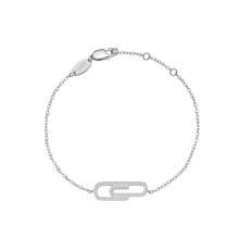 Moonmory 1 Peça Simples Clipe De Papel Com Zircônia Cúbica Prata Esterlina 925 Fecho Vermelho Cordão Bracelete Para Mulheres Fashionable Jóias Presente De Menina Prata
