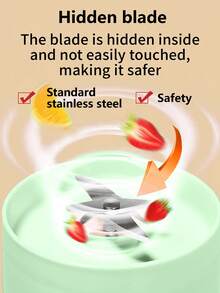 CRASTS Portable Blender Household Multifunctional Mini Fruit Juicer Usb Rechargeable Juice Extractor Fs-C225, Suitable For Home Use And Travel - Mint Green - View 10