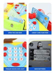 Juguete De Caja Registradora Inteligente De Dibujos Animados Para Niños - Amarillo - Ver 7