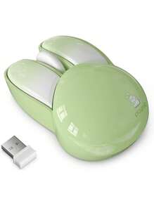 MOFII Ppp兔 M6 無線靜音滑鼠,2.4g連接usb接收器,適用於筆記型電腦和桌面電腦辦公室使用。 - 綠色 - 查看 5