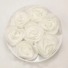 7/21 件白色帶閃光粉紅色人造模擬玫瑰花頭,散裝泡沫裝飾仿真花永生花,非常適合 Diy 禮物、工藝品花束、婚禮、派對、牆壁、蛋糕、家居裝飾、聖誕節、新年、生日、情人節,父親節母親節禮物的完美選擇,不包括盒子,僅顯示圖片 - 白色 - 查看 1