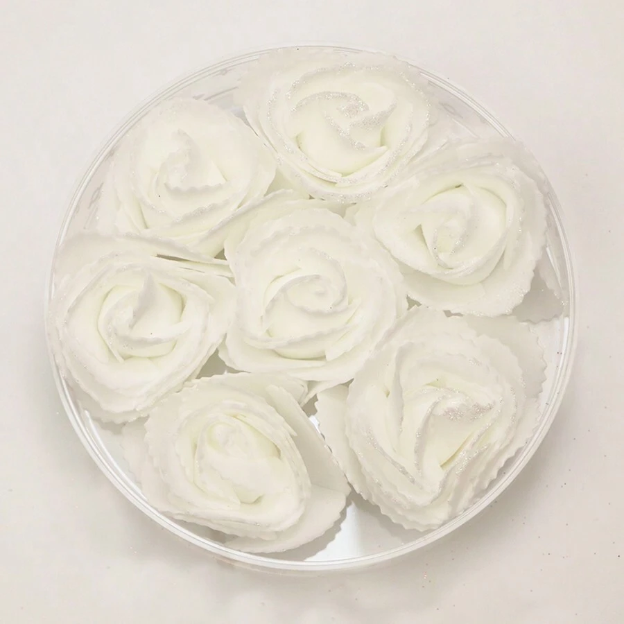 7/21 件白色帶閃光粉紅色人造模擬玫瑰花頭,散裝泡沫裝飾仿真花永生花,非常適合 Diy 禮物、工藝品花束、婚禮、派對、牆壁、蛋糕、家居裝飾、聖誕節、新年、生日、情人節,父親節母親節禮物的完美選擇,不包括盒子,僅顯示圖片 - 白色 - 查看 1