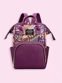Mochila multifuncional para pañales de moda, multifunción y gran capacidad - Morado - Ver 2