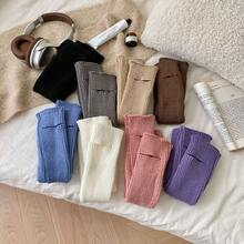 Girls' Spring/Fall Knitted Short Socks, Japanese-Style Pile Socks Design For Leg Warmers - White - View 8