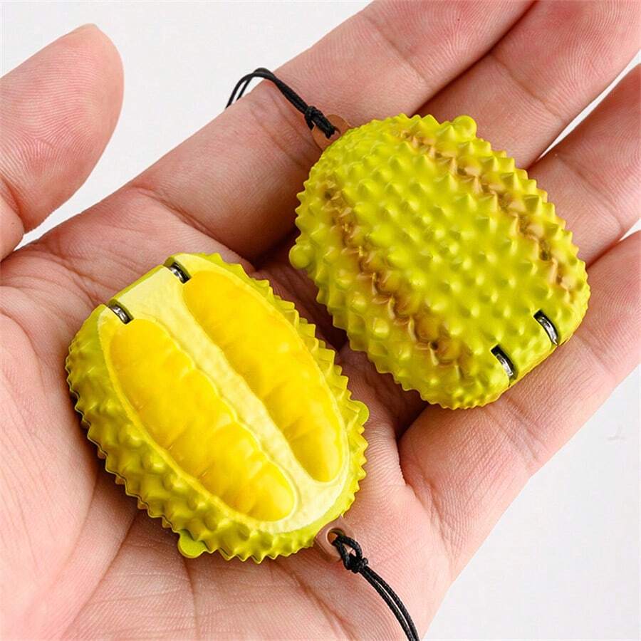 1入組超可愛折疊式鑰匙扣指甲剪,不銹鋼便攜式指甲刀 - 可愛帶刺榴槤款 - 查看 1